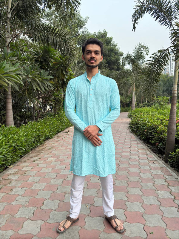 YOURSRK THE LIGHT SKY SEQUENCE EMBRODERY WORK MENS KURTA